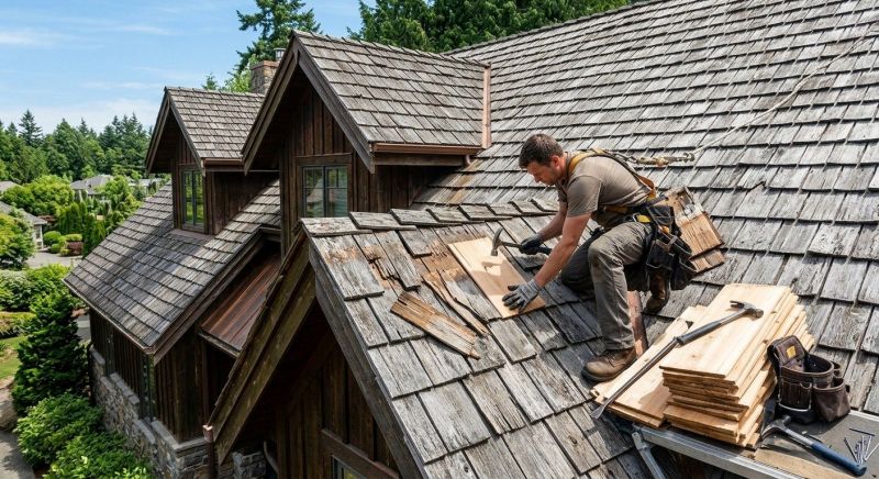 Cedar Shake Roof Repair in Bellefontaine, OH