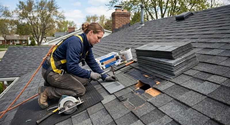 Hip Roof Shingle Repair in Logan County, OH