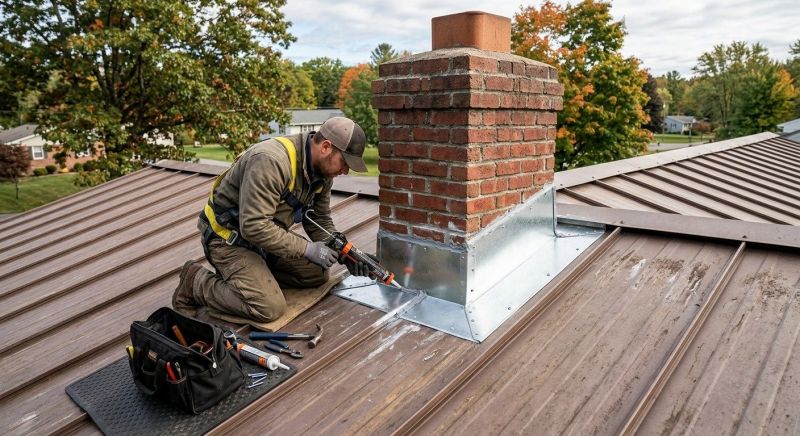 Metal Roof Flashing Repair in Logan County, OH