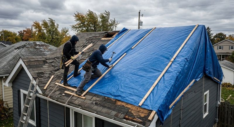 Storm Damage Roof Tarping in Logan County, OH